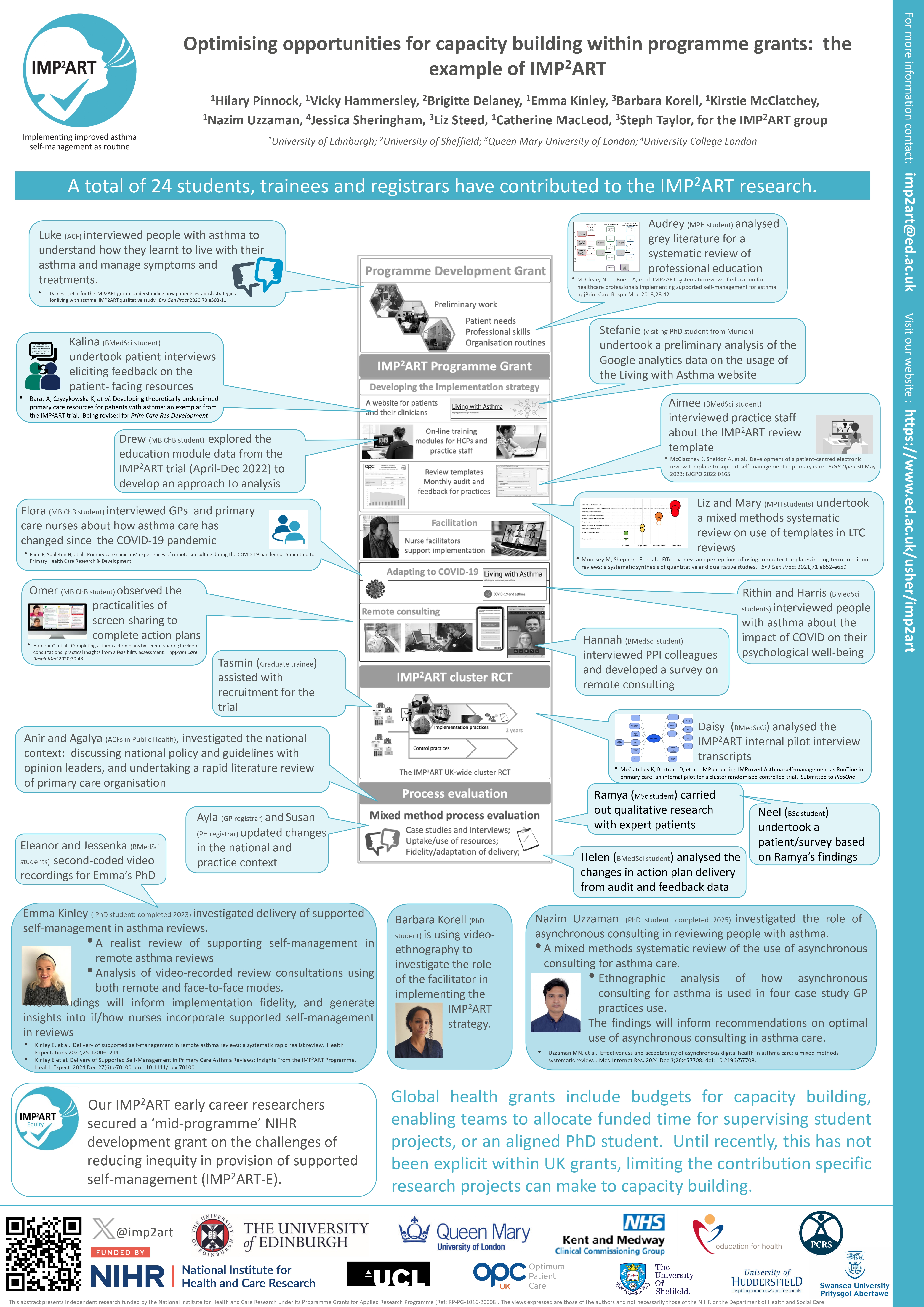 Abstract poster - Optimising opportunities for capacity building within programme grants:  the example of the IMP2ART programme (ID 837)