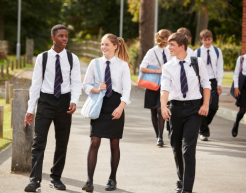 Secondary school children in uniform