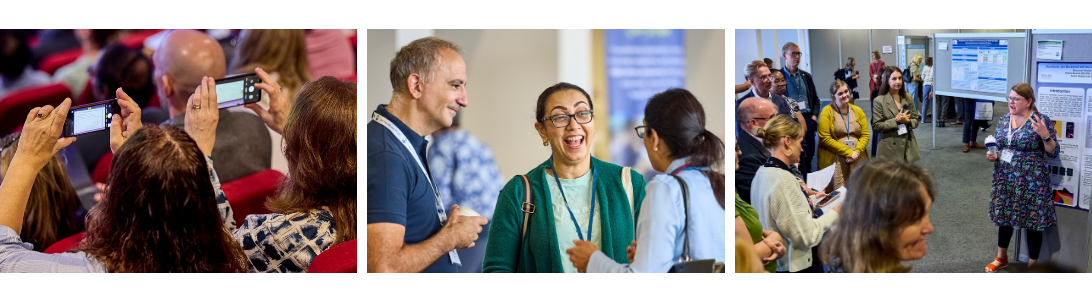 Trio of images of delegates enjoying the conference