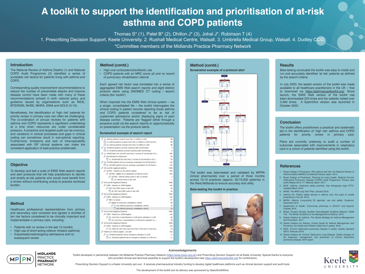 Abstract poster - A toolkit to support identification and prioritisation of at-risk asthma and COPD patients (ID 286)