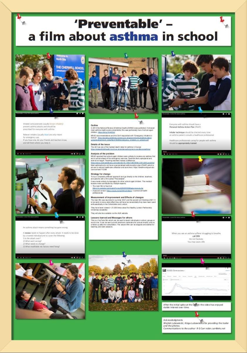 Abstract poster - Preventable. A film about Asthma in Schools (ID 350)