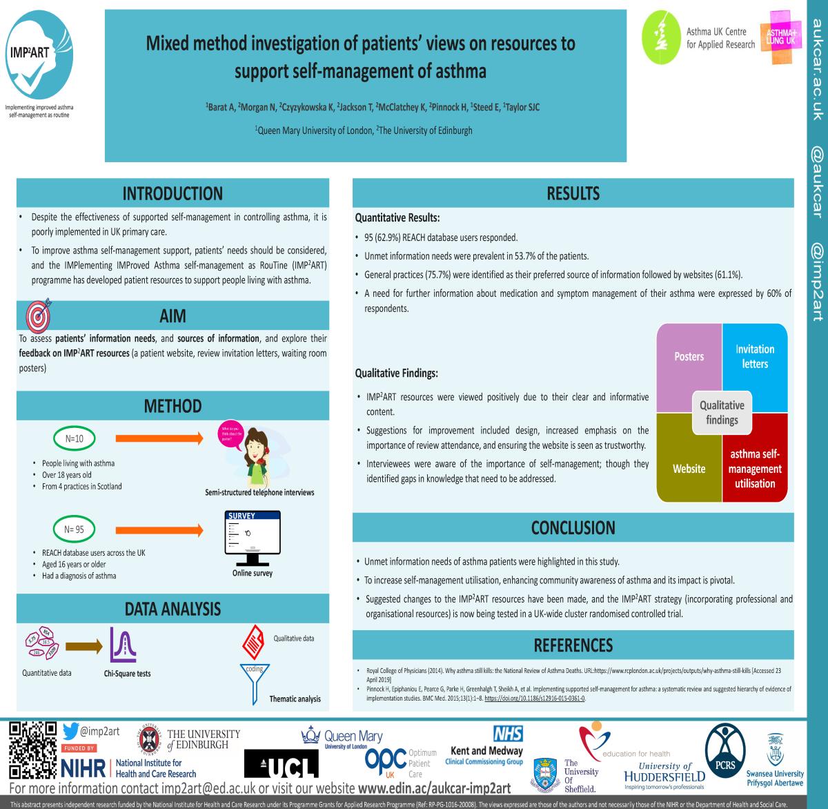 Abstract poster - A mixed methods investigation of patients’ views on resources to support self-management of asthma (ID 377)